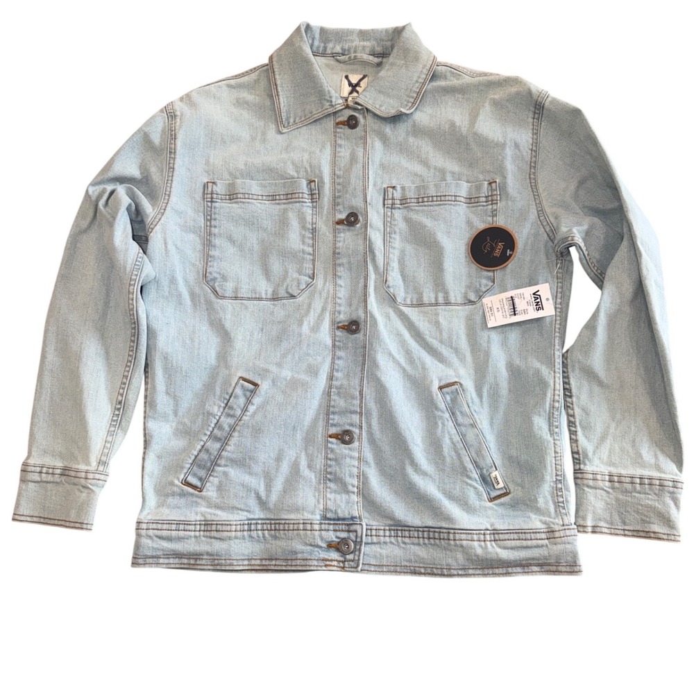 Vans Leila Hurst Denim Jacket Light Wash Blue XS VN0A5JHRYZQ